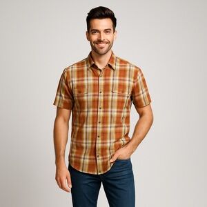 🏕️ Eddie Bauer Ripstop Plaid Hiking Shirt – Men’s Size Large